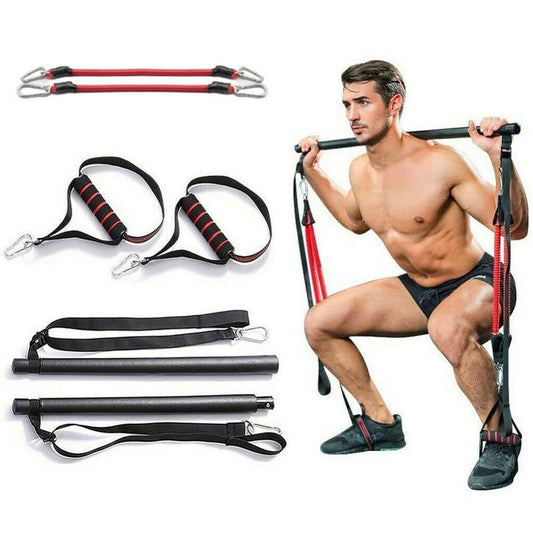 Pilates Bar Kit with Resistance Bands – Portable Home Gym Workout Equipment - As Fitness