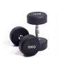 Cast Iron Rubberized Round Head Fitness Dumbbells - As Fitness