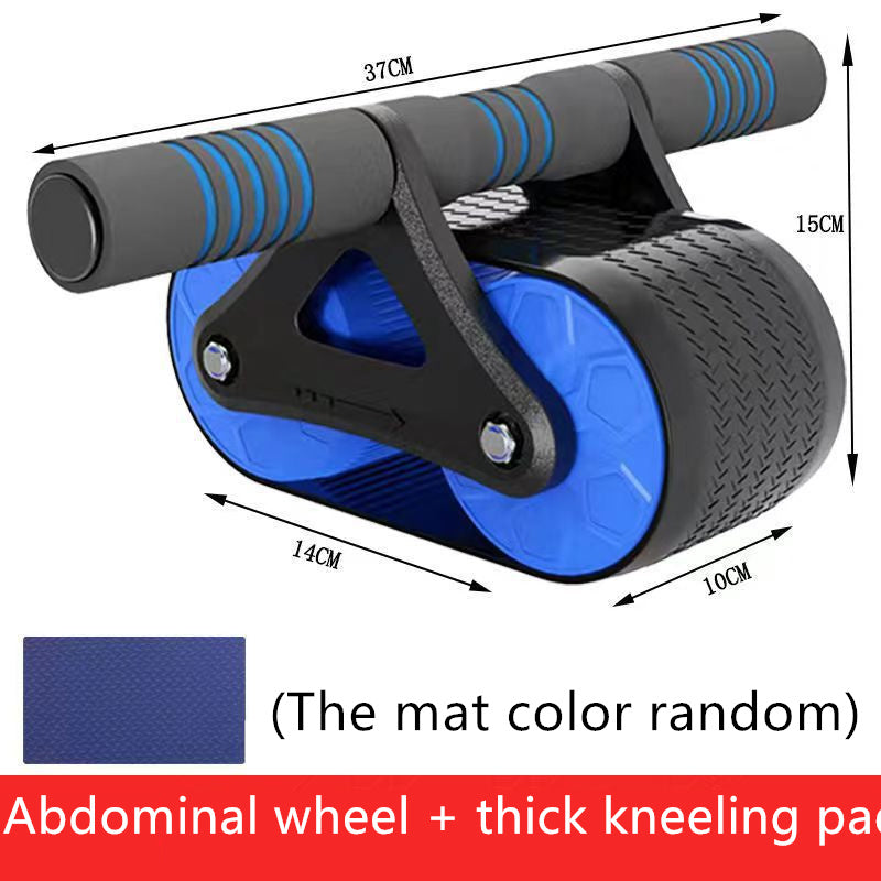 Double Wheel Abdominal Exerciser – Automatic Rebound Ab Roller - As Fitness