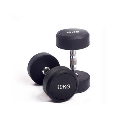 Cast Iron Rubberized Round Head Fitness Dumbbells - As Fitness